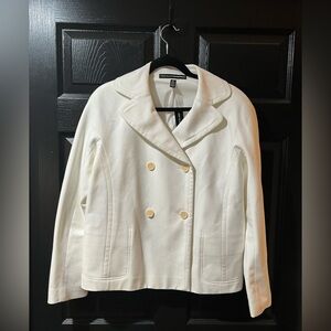NEW Linda Allard Ellen Tracy Textured Cotton Double Breasted Blazer NWT